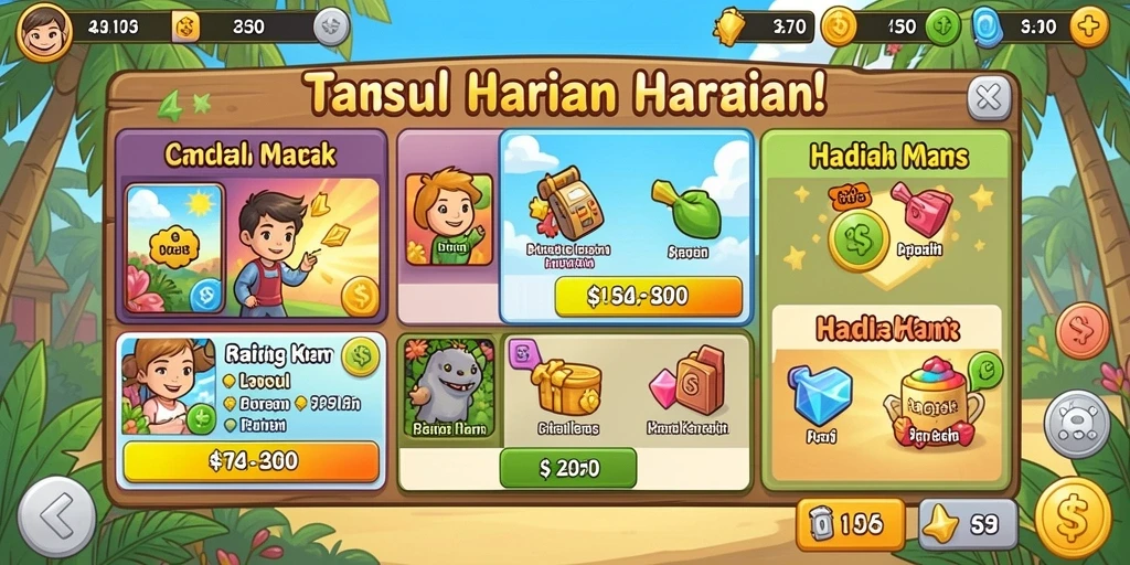 Tampilan antarmuka game yang menarik dan mudah digunakan.