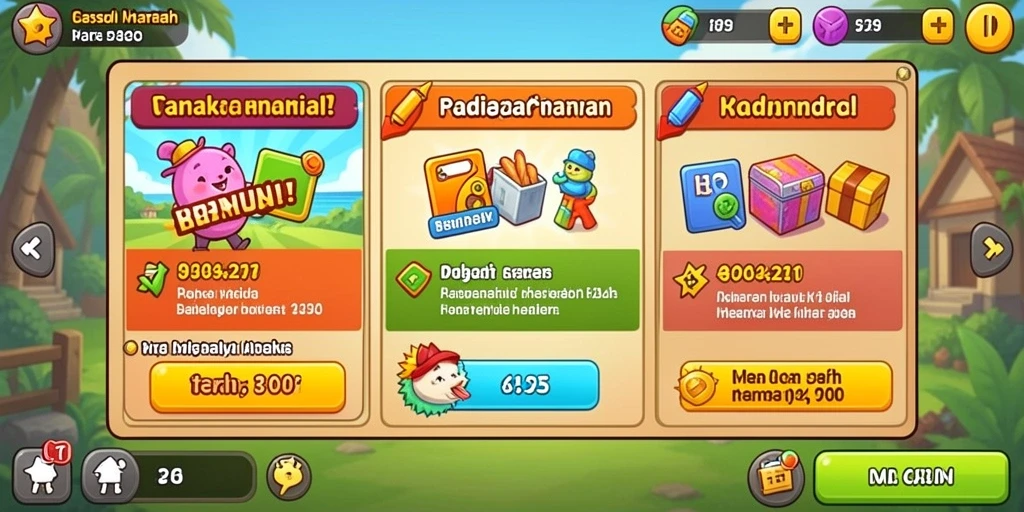 Tampilan karakter yang menarik dan penuh warna.