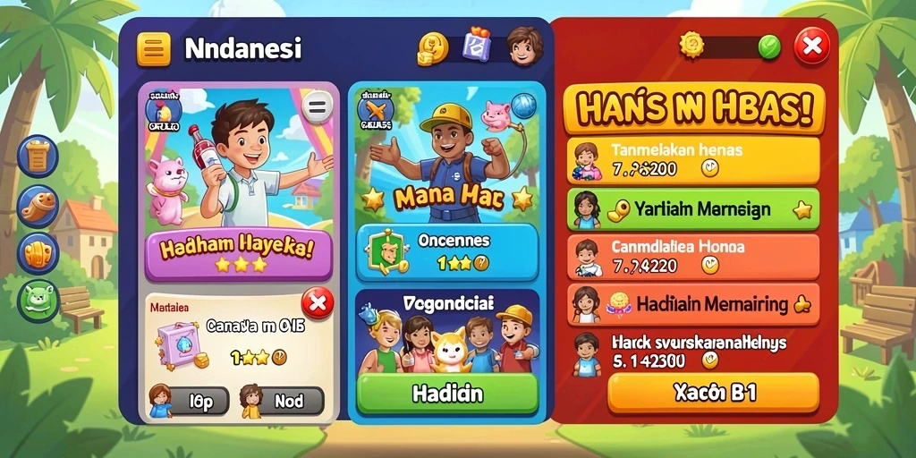 Screenshot menunjukkan tampilan antarmuka permainan yang menarik.